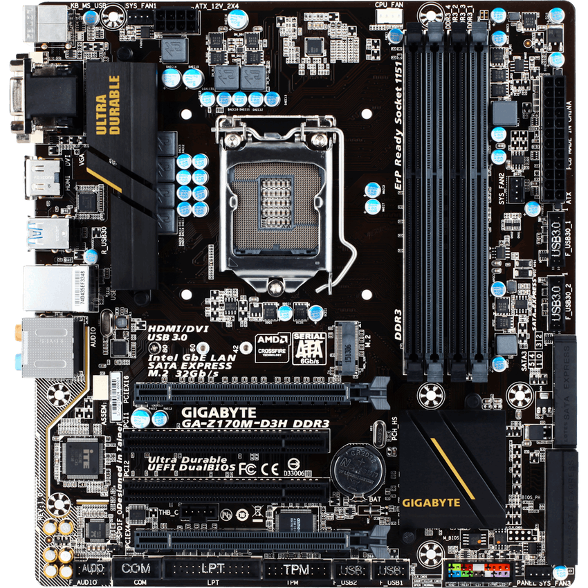 Gigabyte GA-Z170M-D3H Motherboard with Intel Z170 Chipset