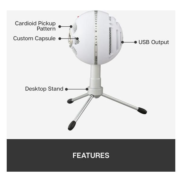 Logitech Blue Snowball iCE USB Microphone - White - Excellent