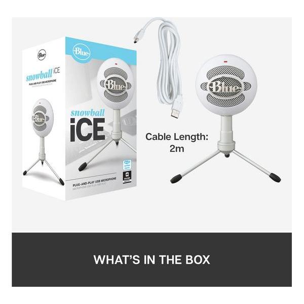 Logitech Blue Snowball iCE USB Microphone - White - Excellent