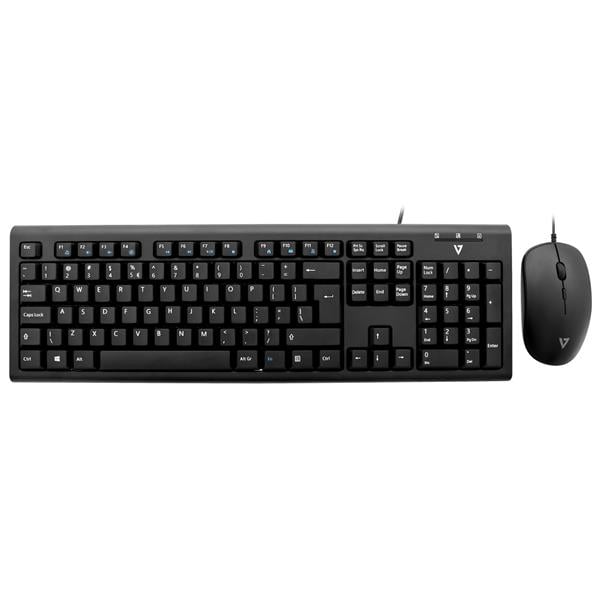 V7 Wired Keyboard and Mouse Combo - Black