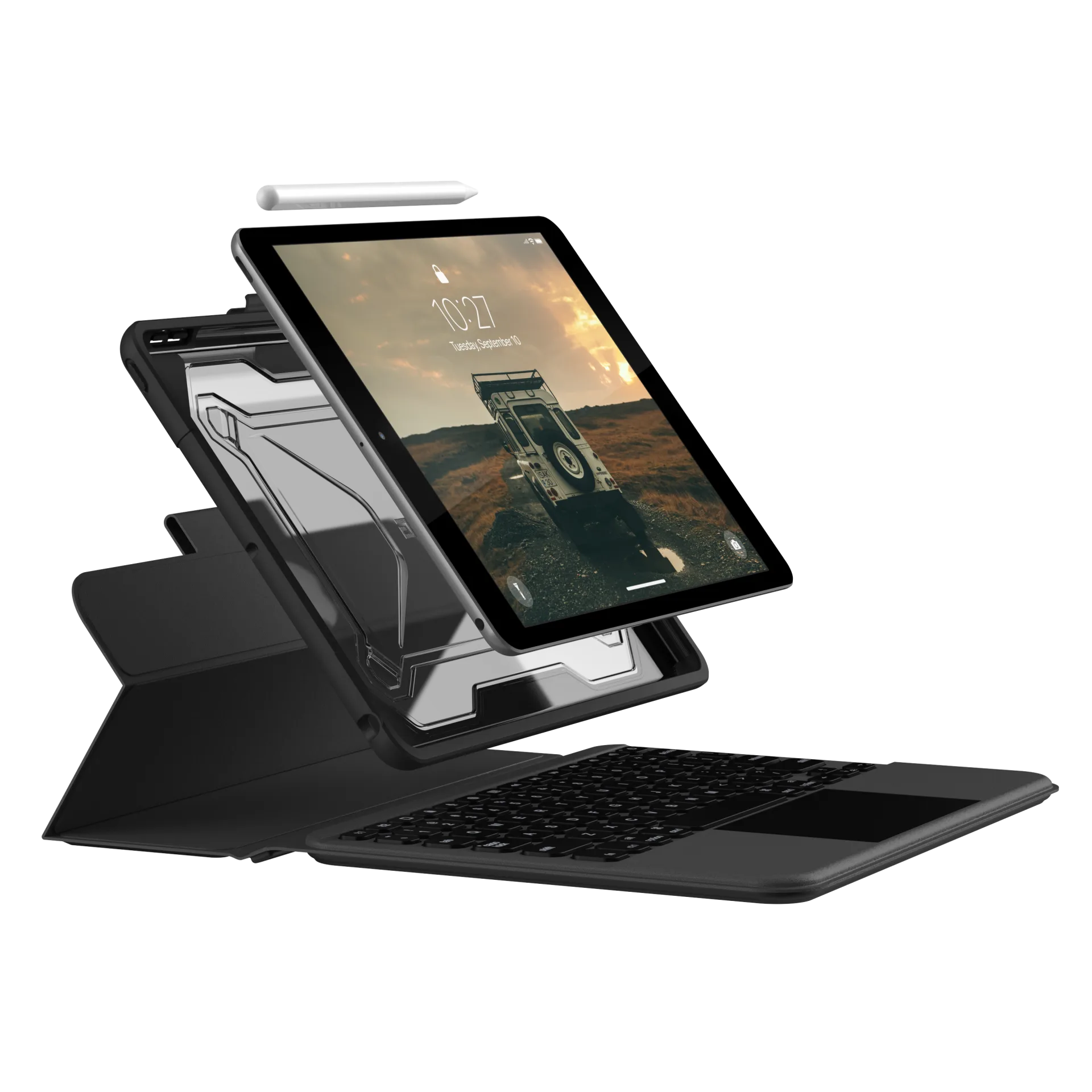 UAG Rugged Bluetooth Keyboard with Trackpad for iPad - Black