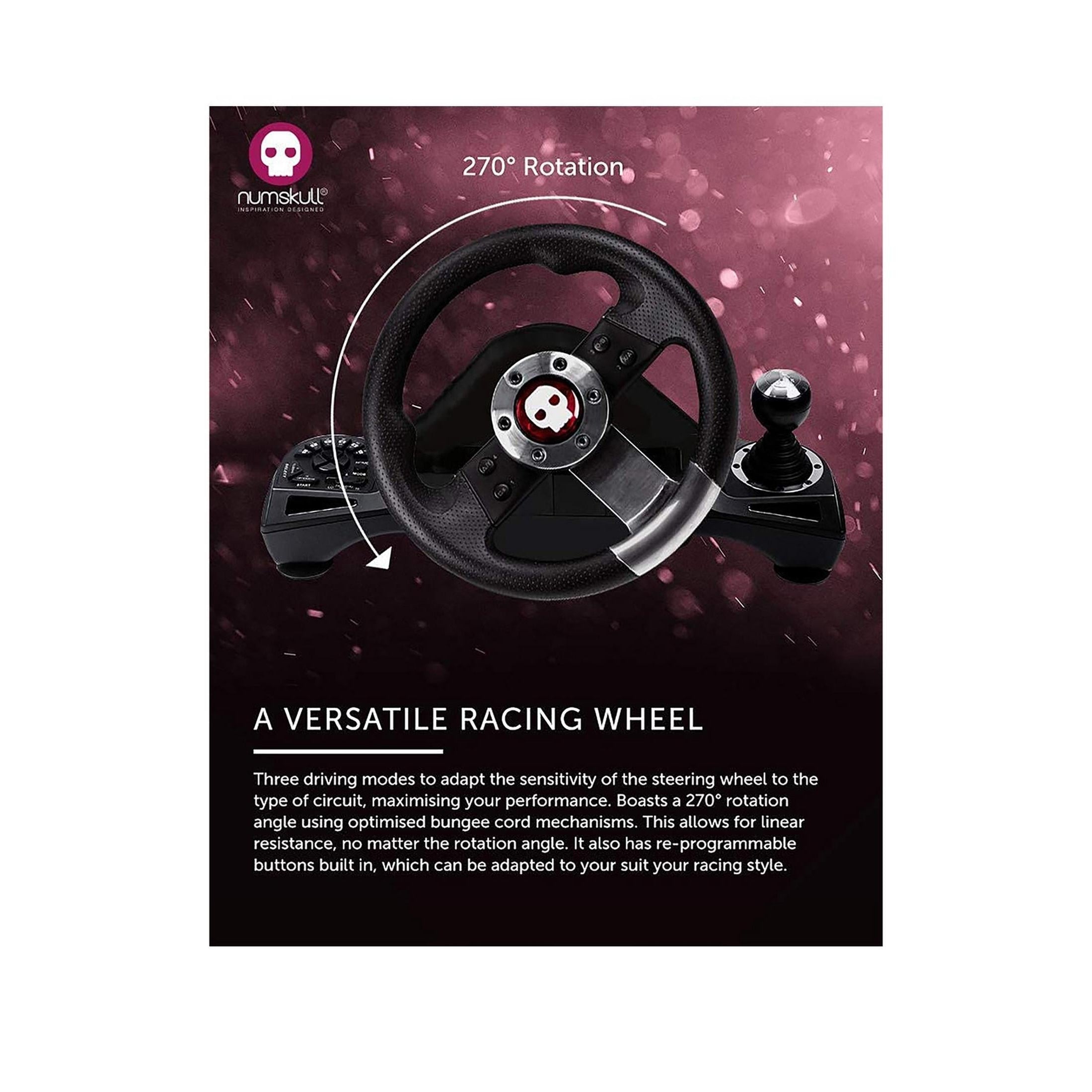Numskull Pro Racing Wheel & Pedals - Black - Refurbished Good