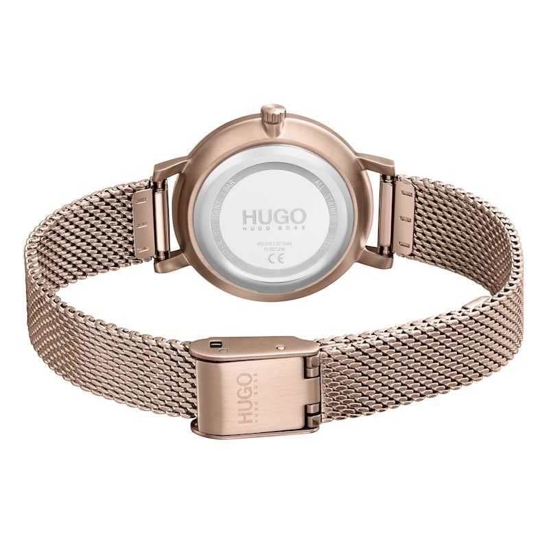 Hugo Boss #CHERISH Ladies' Rose Gold Tone Mesh Bracelet Watch