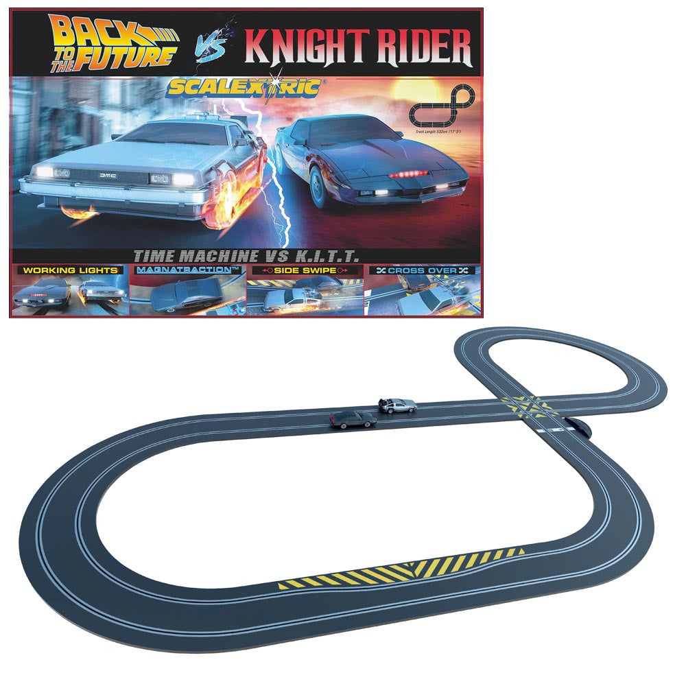 Hornby Hobbies C1431M Scalextric - Back to the Future vs Knight Rider Race Set - Refurbished Excellent