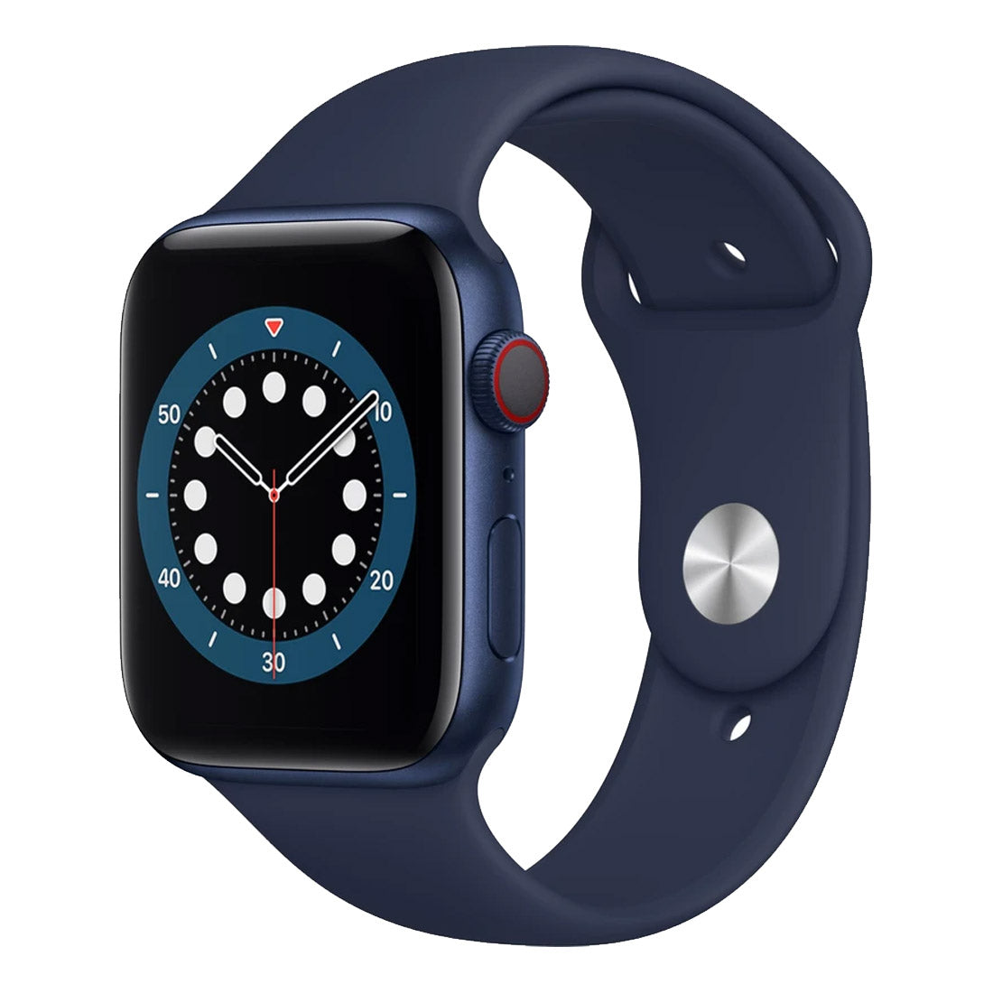 Apple Watch Series 6 44mm Case - GPS + Cell - Blue - Black Straps