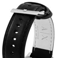 Armani AX2101 Three-Hand Date Leather Watch - Black