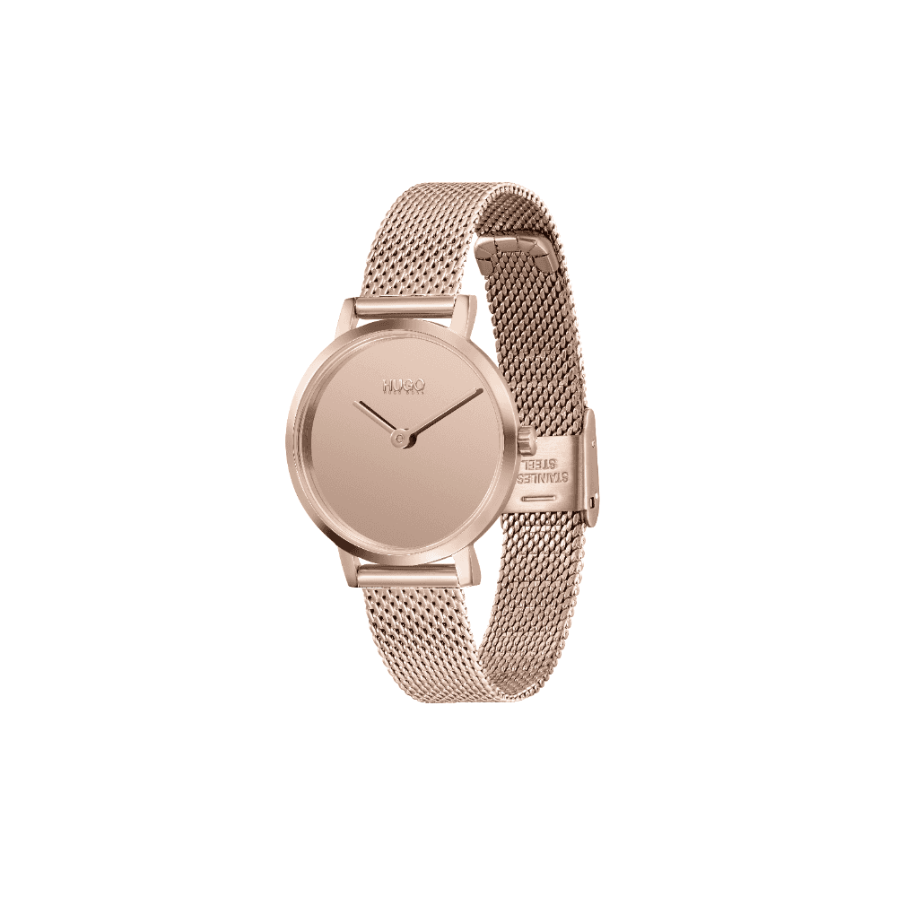 Hugo Boss #CHERISH Ladies' Rose Gold Tone Mesh Bracelet Watch