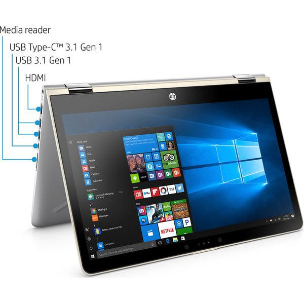 HP Pavilion 14-BA090NA 14" Laptop Intel Core i5-7200U 8GB RAM 256GB SSD - Gold - MISSING FEET & DAMAGED PLASTIC