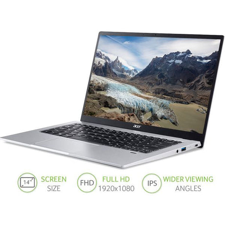 Acer Swift 1 SF114-34-P8HH, Intel Pentium N6000, 4GB RAM, 128GB SSD, 14'', Silver - Refurbished Excellent
