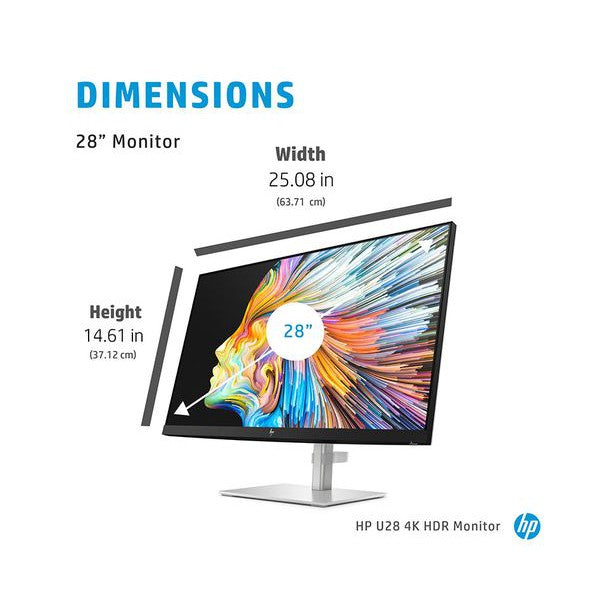 Refurbished HP U28 4K Ultra HD 28" IPS LCD Monitor - Black & Silver - Pristine