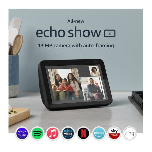 Amazon Echo Show 8 (2nd Gen) Smart Display With Alexa - Charcoal