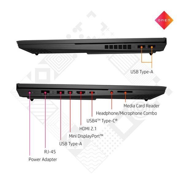 HP Omen 16-C0500NA 16.1'' Gaming Laptop, AMD Ryzen 7, 16GB RAM, 512GB SSD, Black (4S1C6EA#ABU) - Refurbished Pristine