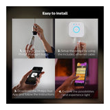 Philips Hue White & Colour Ambiance Smart Lighting Starter Kit with Bridge - B22