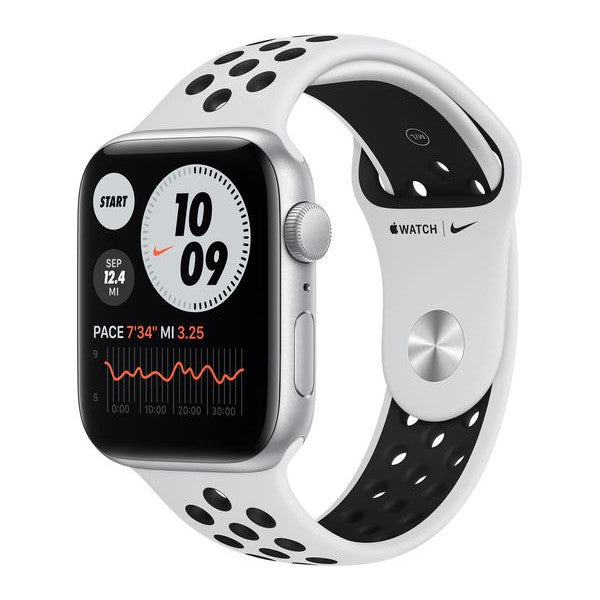 Apple Watch SE - Silver with Pure Platinum & Black Nike Sports Band GPS - 44mm