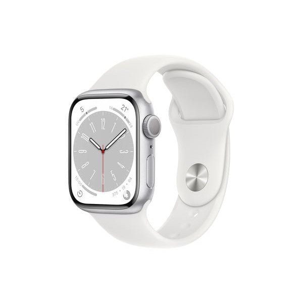 Apple Watch Series 8 MP6K3B/A - GPS - Silver with White Sports Band, 41mm
