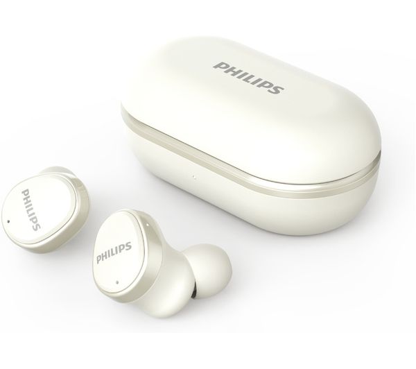 Philips TAT4556 Wireless Noise-Cancelling Earbuds - White - Pristine