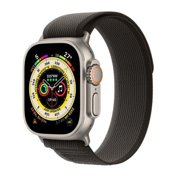 Apple Watch Ultra Cellular MQFW3B/A - Titanium with Black & Grey Trail Loop - 49mm