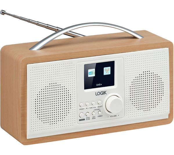 Logik L45DABW23 Portable DAB+/FM Radio - Brown / White - Pristine
