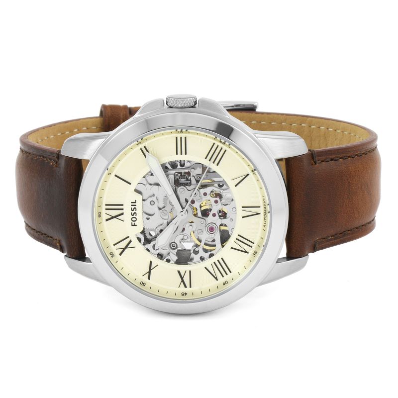 Fossil ME3099 Grant Automatic Mens Watch - Silver/Brown - Refurbished Good