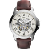 Fossil ME3099 Grant Automatic Mens Watch - Silver/Brown - Refurbished Good
