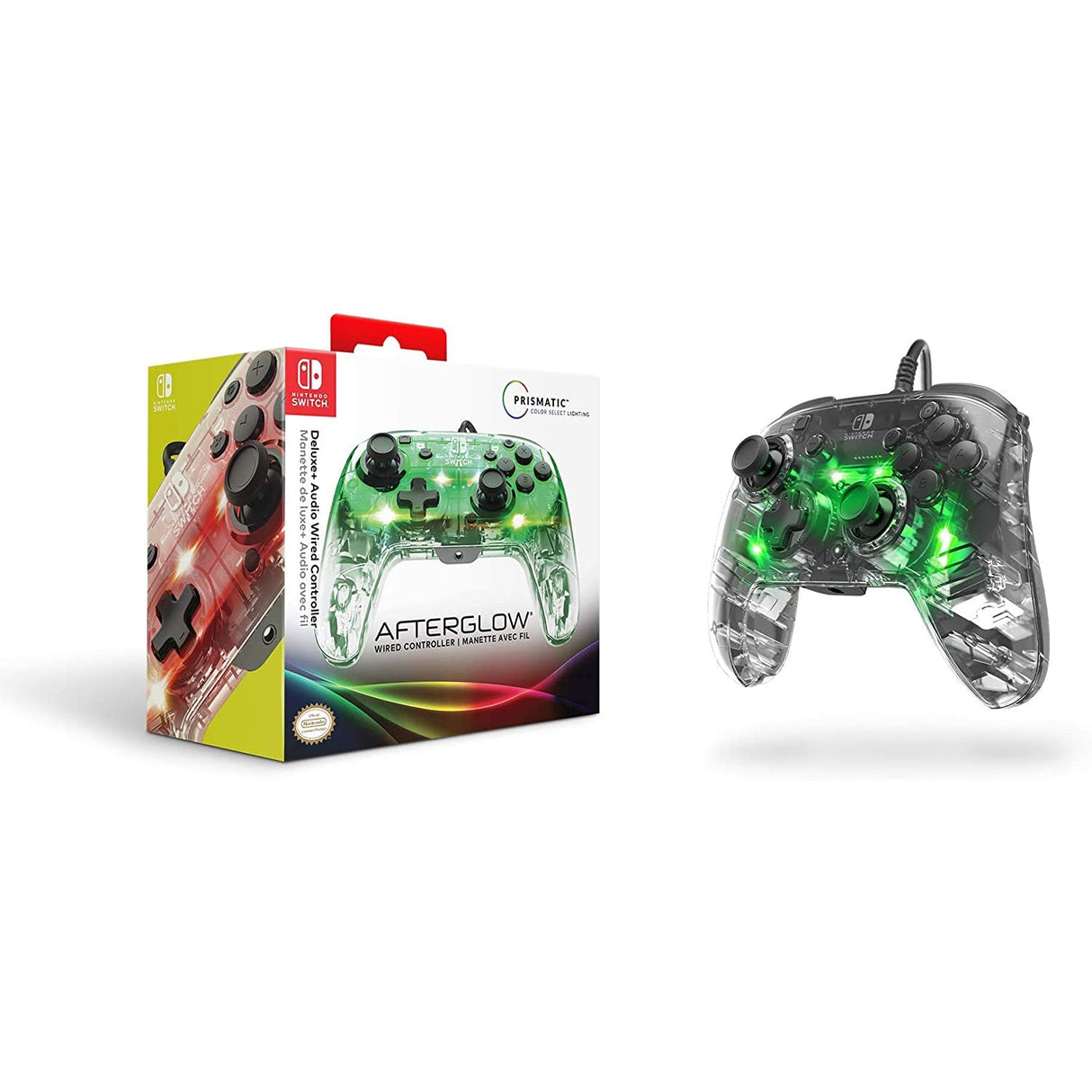 PDP Nintendo Switch Afterglow Deluxe Prismatic Wired Controller - New