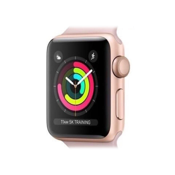 Refurbished Apple Watch Series 3 38mm GPS - Gold Aluminium - White Straps - Fair