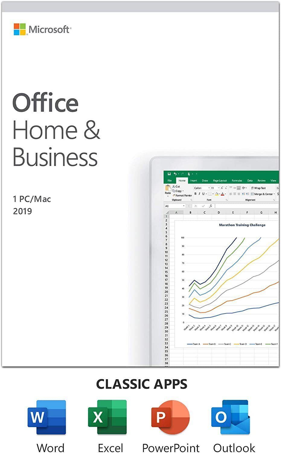 Microsoft Office Home and Business 2019 1 User PC and Mac