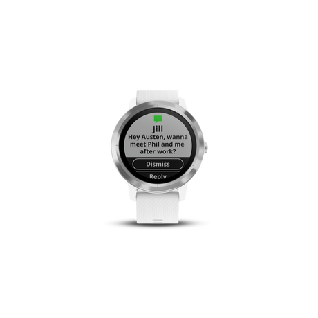 Garmin VivoActive 3 GPS Smartwatch - White Stainless - Refurbished Pristine