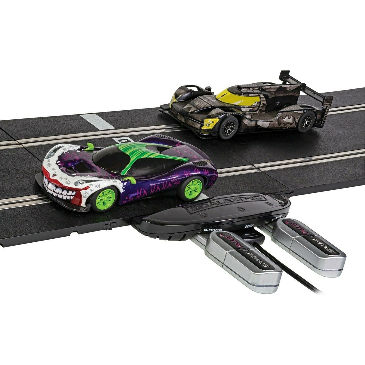 Scalextric C1415M Spark Plug - Batman vs Joker Mains Powered Slot Car Racing Set - New