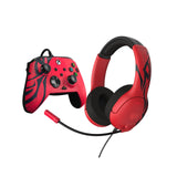 PDP Rematch Wired Controller and Airlite Wired Headset Bundle - Spirit Red