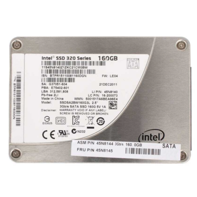 Intel SSDSA2BW160G3L 160GB SATA Solid State Drive