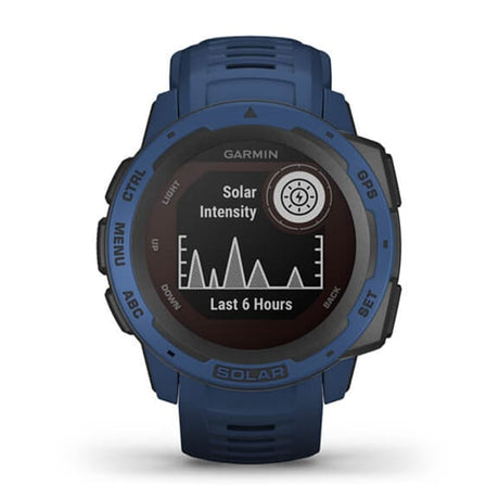 Garmin Instinct Solar, Solar-powered Rugged Outdoor Smartwatch - Blue - Refurbished Good