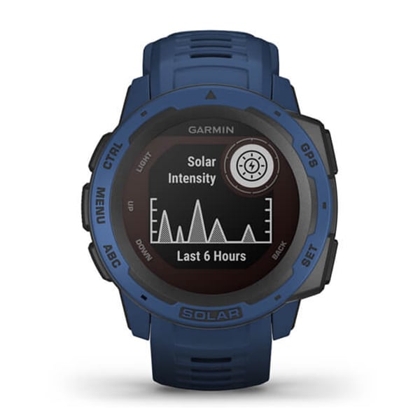 Garmin Instinct Solar, Solar-powered Rugged Outdoor Smartwatch - Blue - Refurbished Good