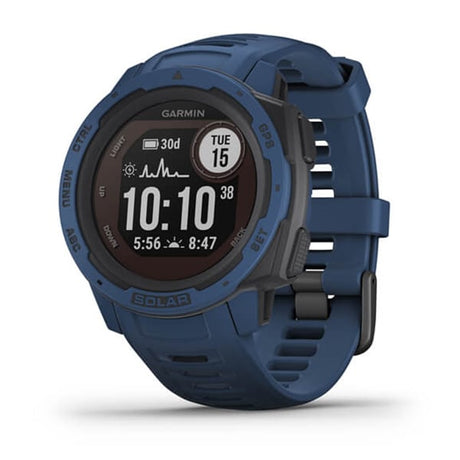 Garmin Instinct Solar, Solar-powered Rugged Outdoor Smartwatch - Blue - Refurbished Good