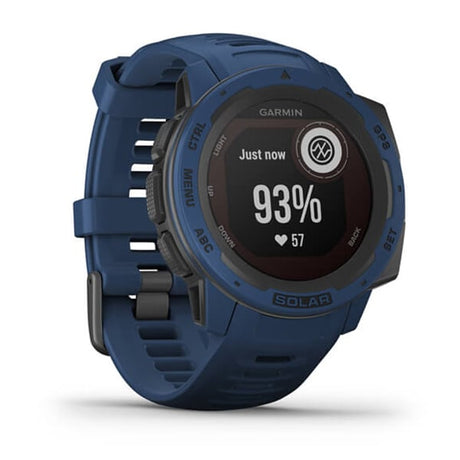 Garmin Instinct Solar, Solar-powered Rugged Outdoor Smartwatch - Blue - Refurbished Good