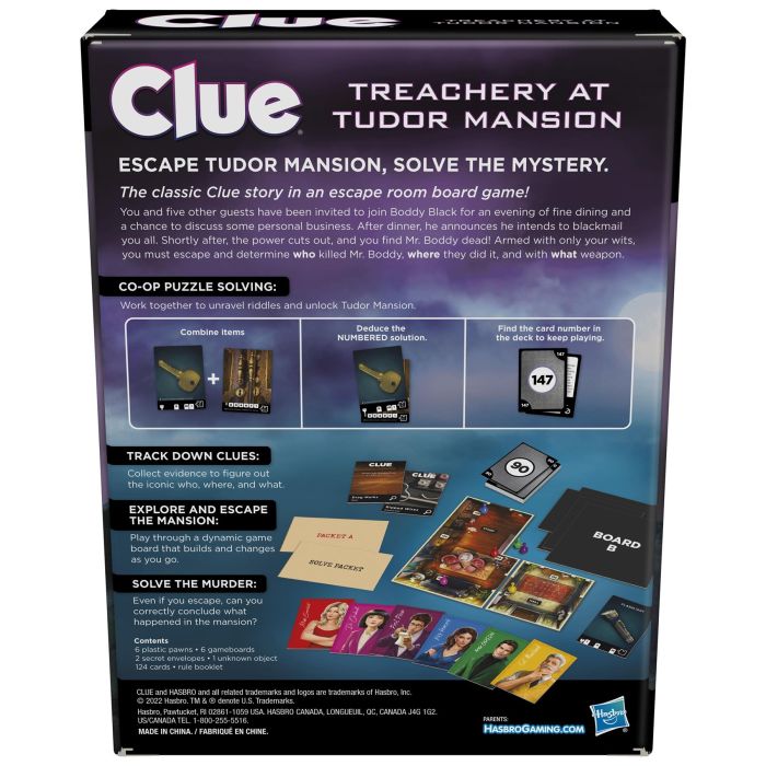 Hasbro Cluedo Treachery at Tudor Mansion Board Game