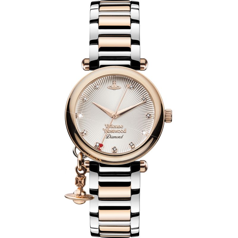 Vivienne Westwood VV006SLRS Ladies Orb Diamond Watch - Silver/Gold