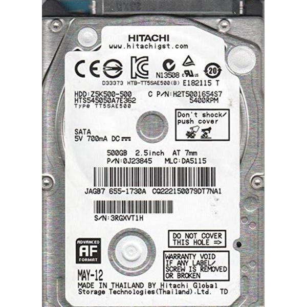 Hitachi HTS545050A7E362 500GB SATA 2.5" Internal Hard Drive