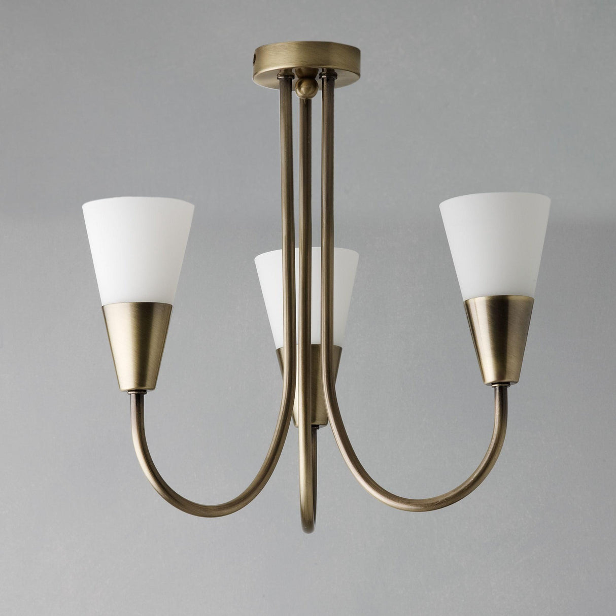 John Lewis & Partners Lulu 3 Arm Ceiling Light, Antique Brass