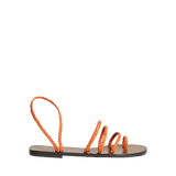 John Lewis Lawna Plaited Woven Strappy Flat Sandals, Orange ( Size 4.5 )