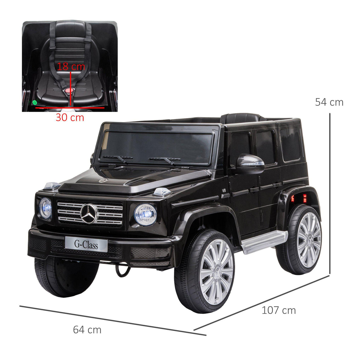 HOMCOM Mercedes Benz G500 12V Kids Electric Ride On Car Toy w/ Remote Control