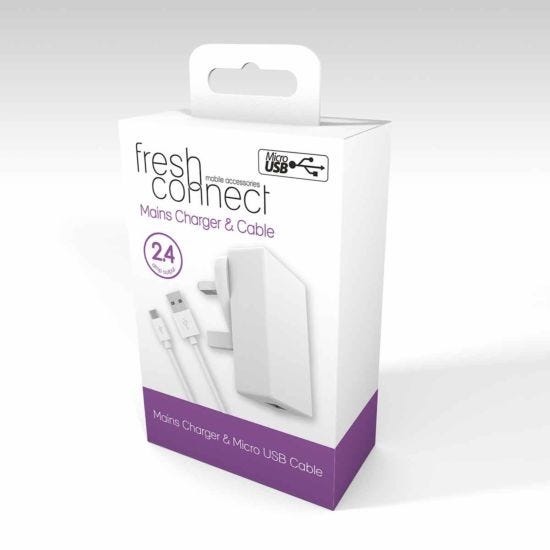 Fresh Connect Mains to Micro USB 1m Charger
