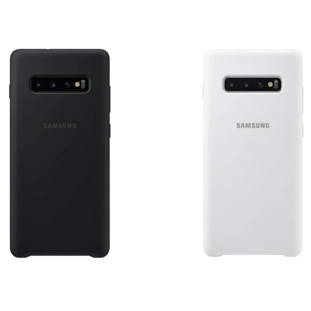 Samsung Galaxy S10+ Silicone Cover - Black / White