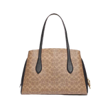 Coach Lora Carryall In Colorblock Signature Canvas - Tan Rust Carryall Shoulder Bag (89087)
