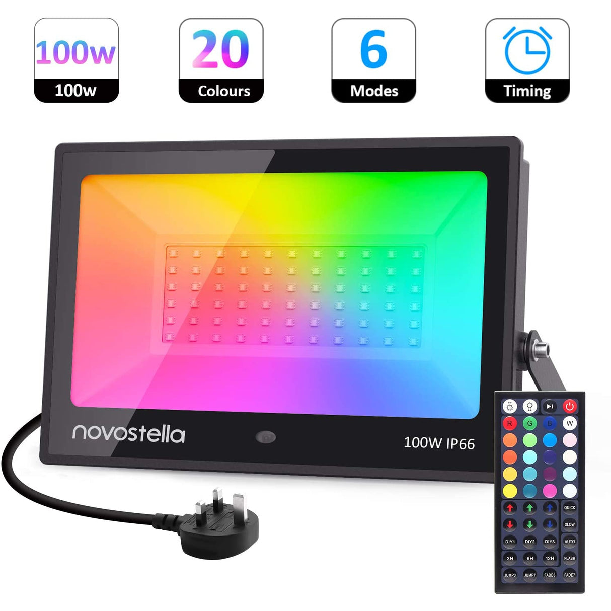 NOVOSTELLA LED RGB Flood |Light 100W