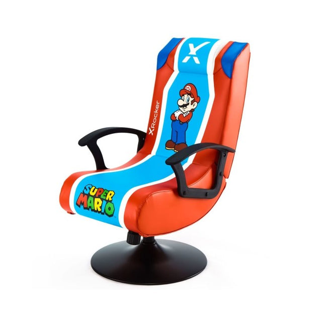 X-Rocker Officially Licensed Nintendo Super Mario Gaming Chair, Pedestal Folding Chair (2020001)