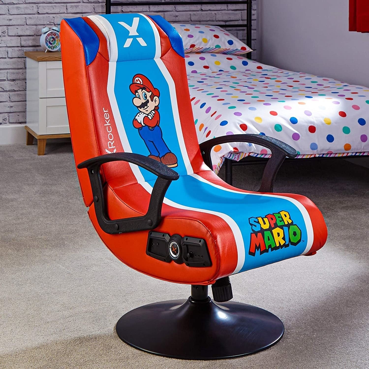 X Rocker Officially Licensed Nintendo Super Mario Gaming Chair Pedest