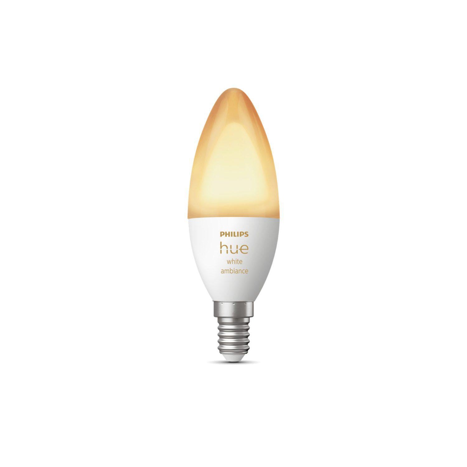 Philips Hue White Ambiance Single Smart LED Bulb - E14 Small Edison Screw