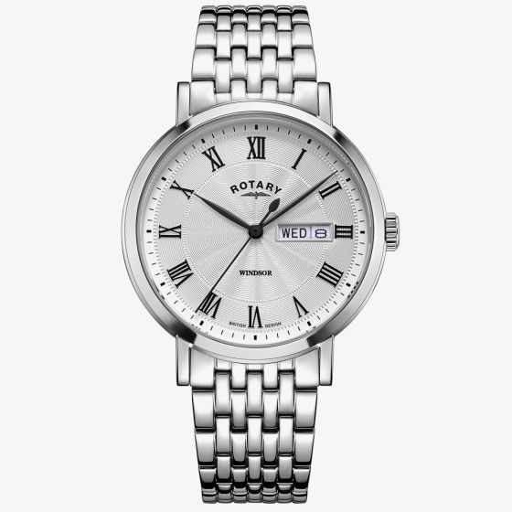 Rotary Windsor Men's GB05420/01 Steel Strap Watch - Silver