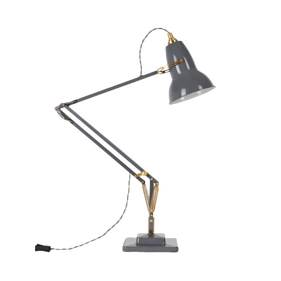 Anglepoise Original 1227 Brass Desk Lamp, Elephant Grey